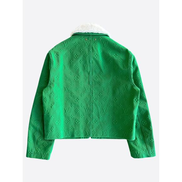 Louis Vuitton Green Monogram Shearling Workwear Jacket - Picture 2 of 8
